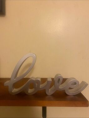 Silver "Love" Script Tabletop Decor -